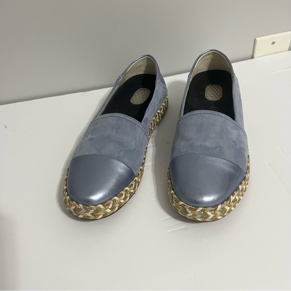 Geox Women Modesty Loafer Metallic Threaded Woven Espadrille Slip On